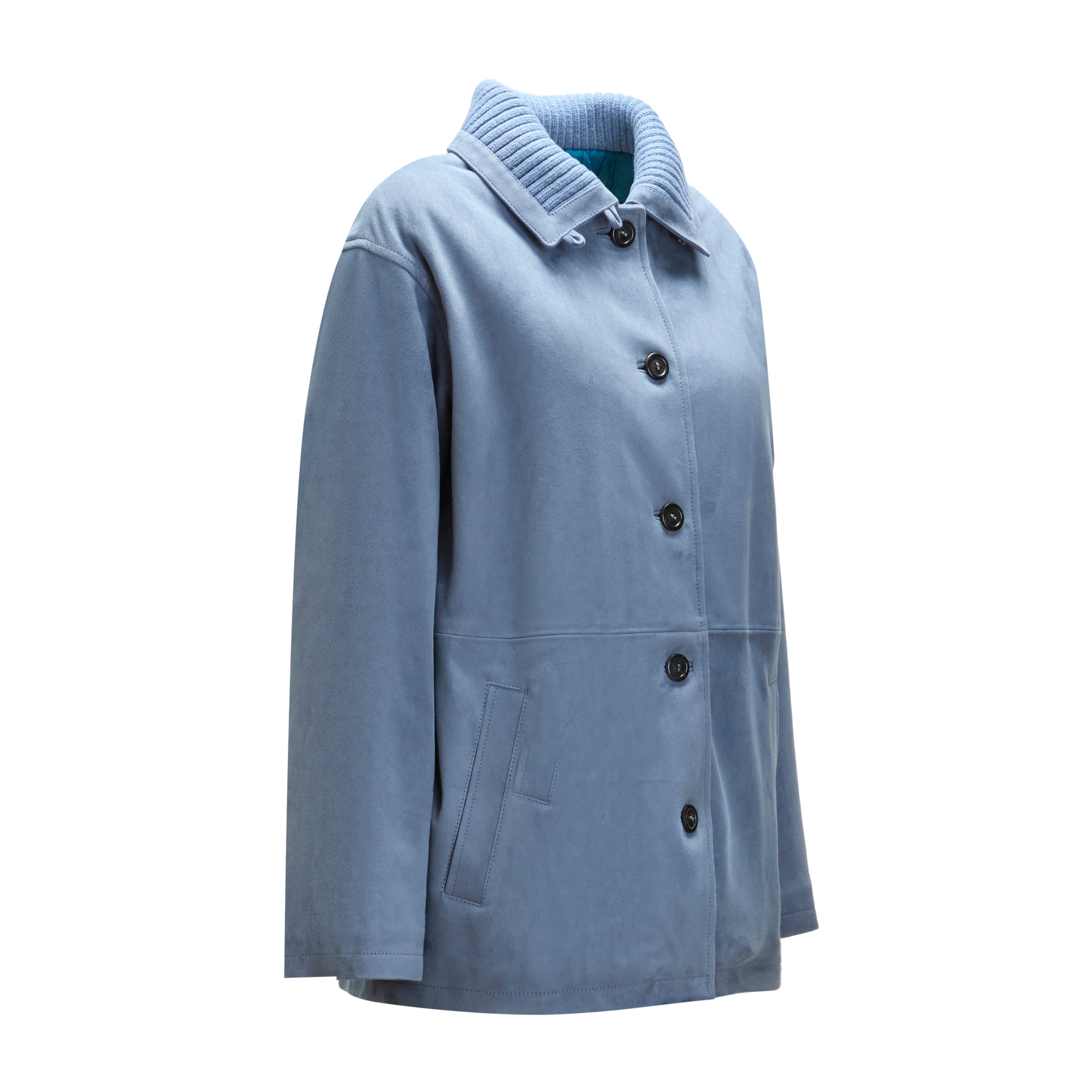 F.lli Rossetti 98420 Caban Donna Pelle Blu Denim
