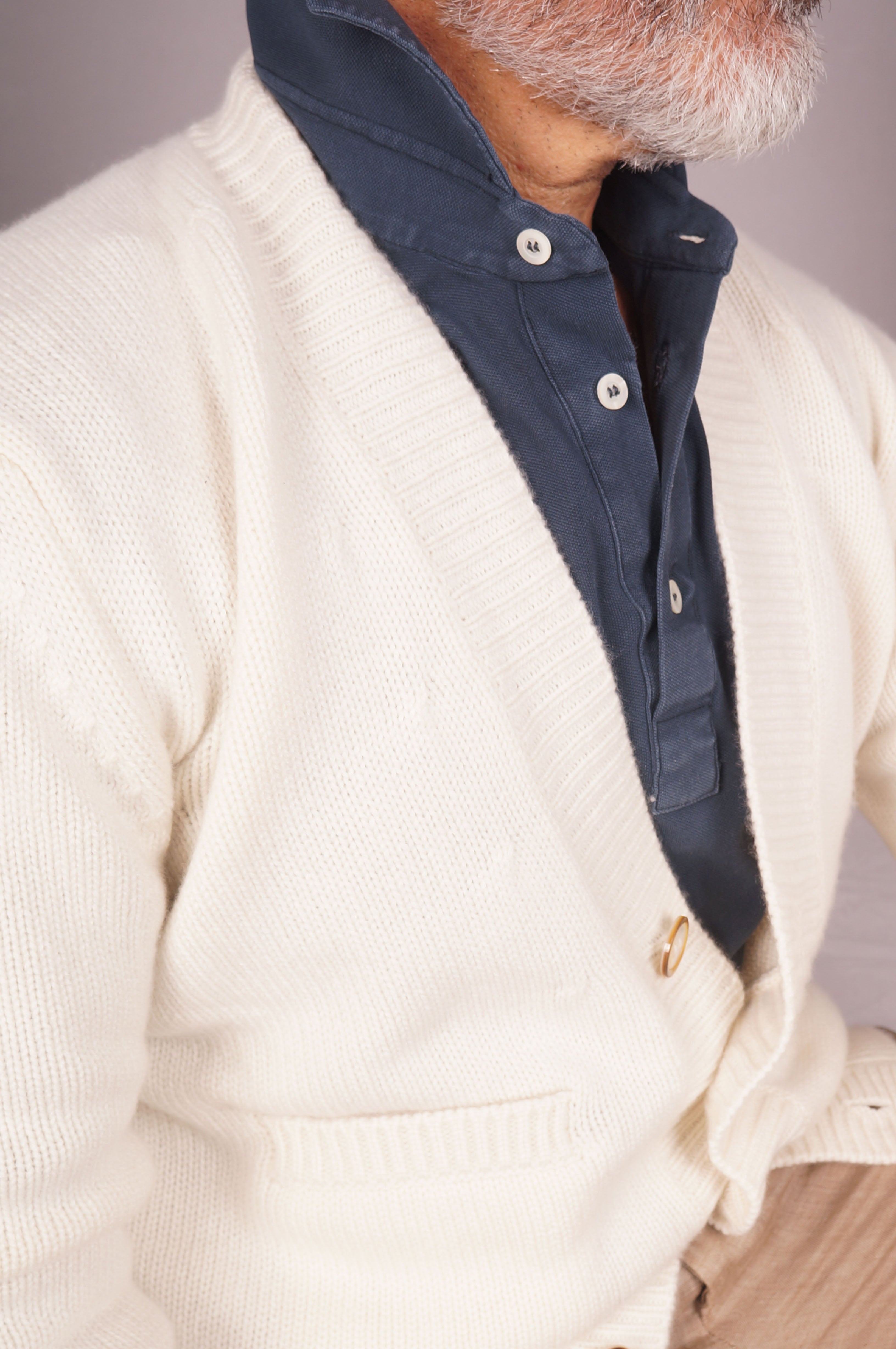 Stefano Bemer Cardigan W26SB207 Crema Cashmere Taglia 50