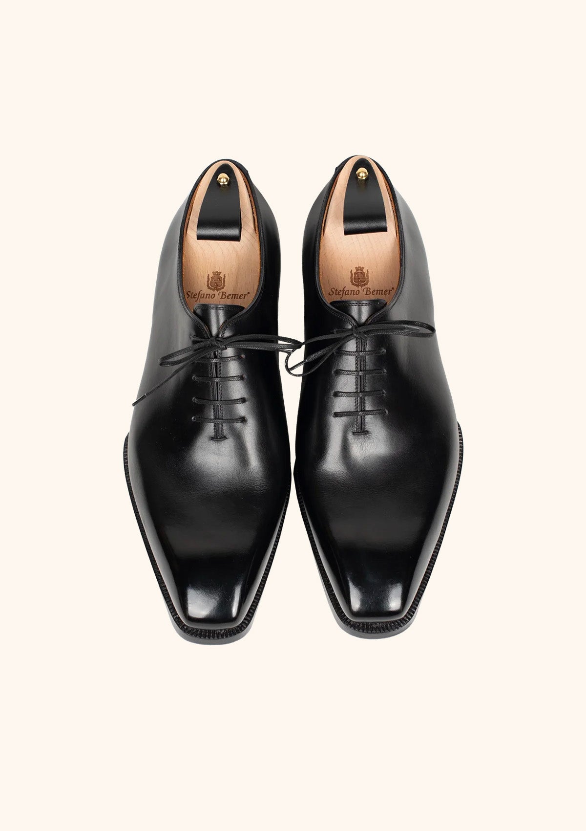 Stefano Bemer Oxfords T6303 scarpe wholecut pelle nera 42