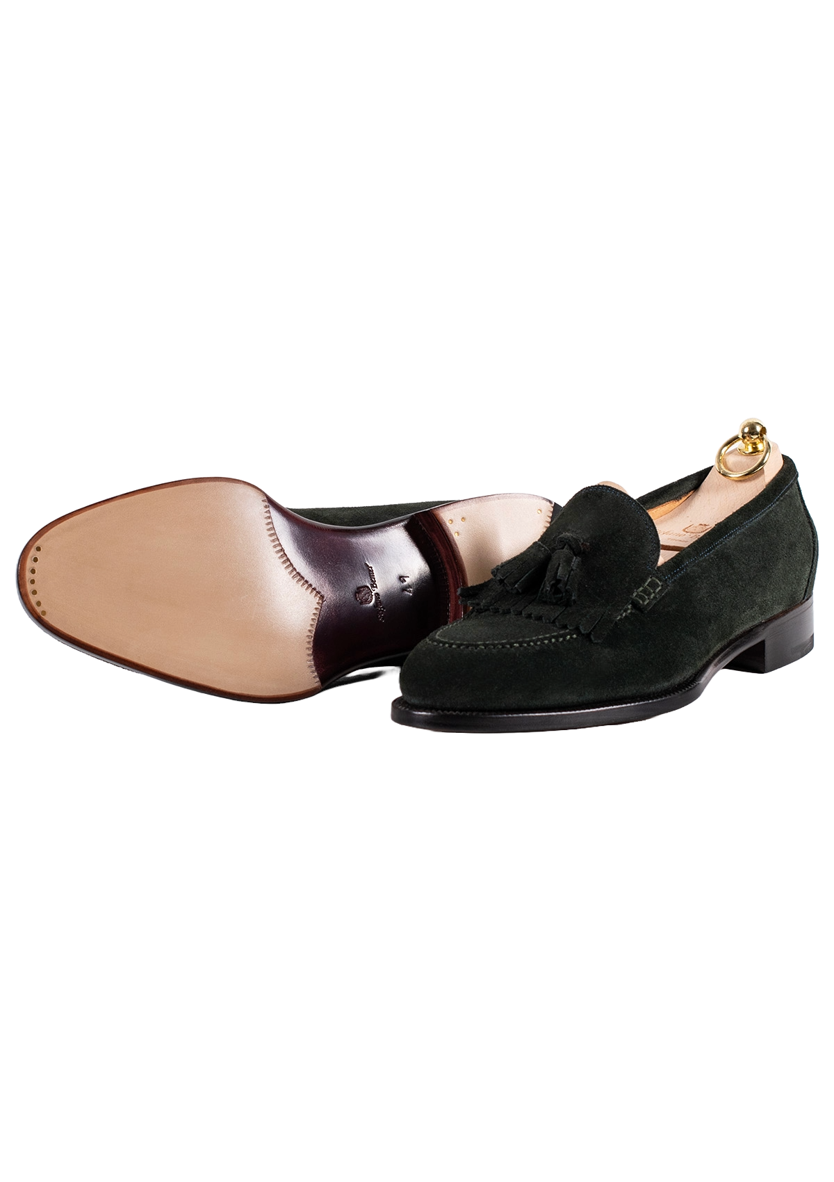 Stefano Bemer Loafers C1199 mocassini verde camoscio