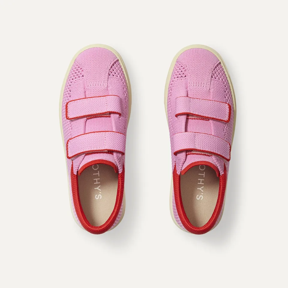 Rothy's The Kids Strap Sneaker scarpe bimba Tutu Open-Knit rosa