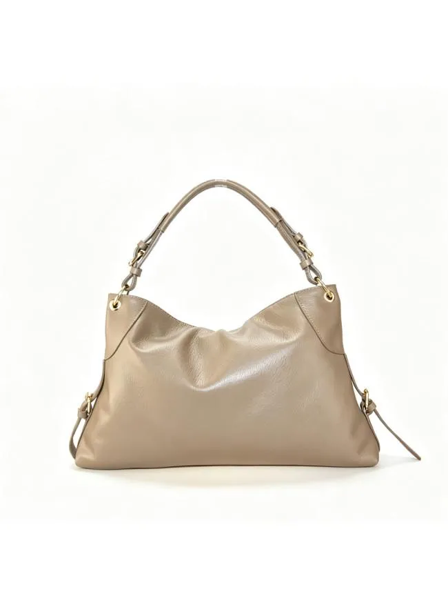 Sandro Barbera BAAS34837 Borsa Spalla Pelle Taupe Zip