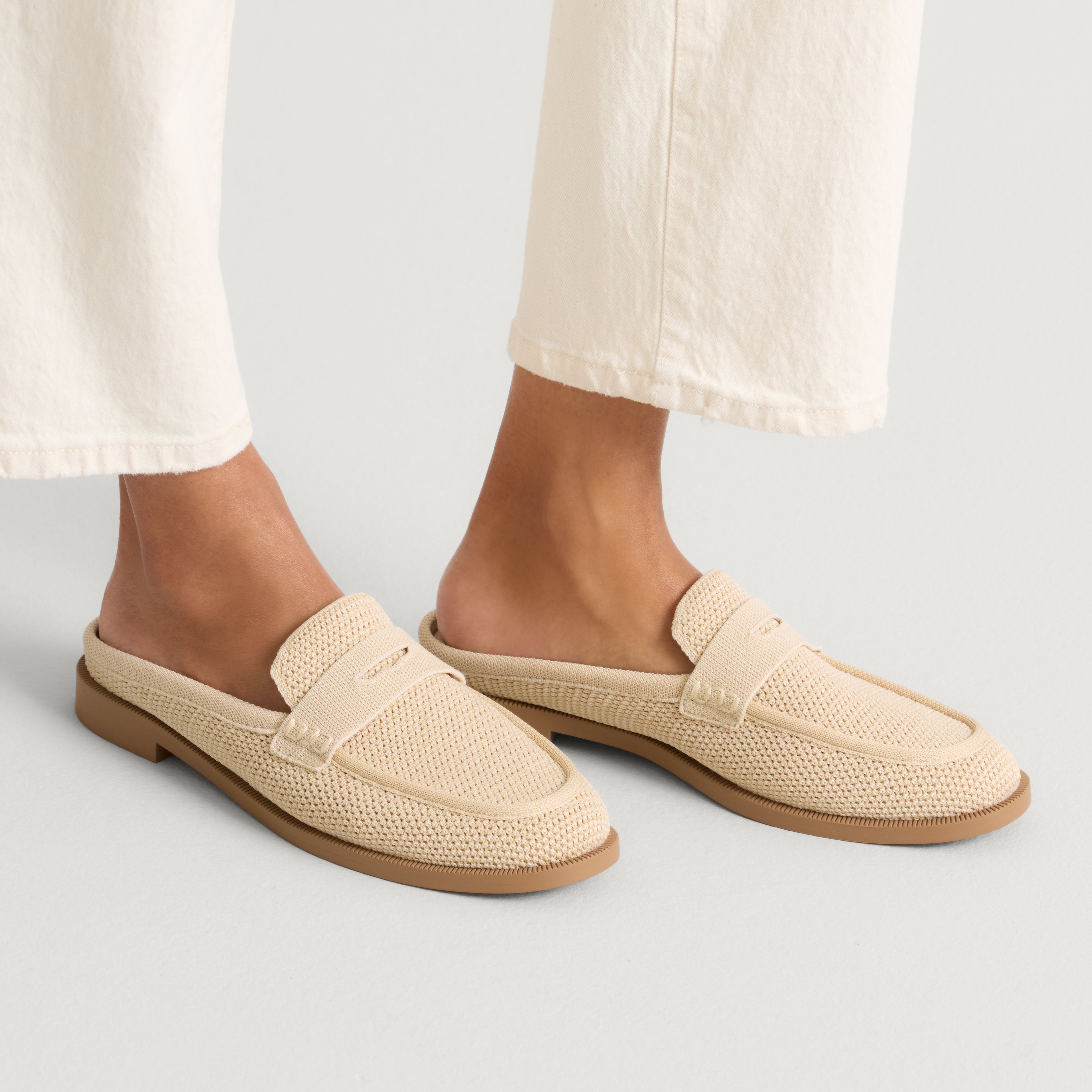 Rothy's The Penny Loafer Mule mocassini Sandstone Rafia