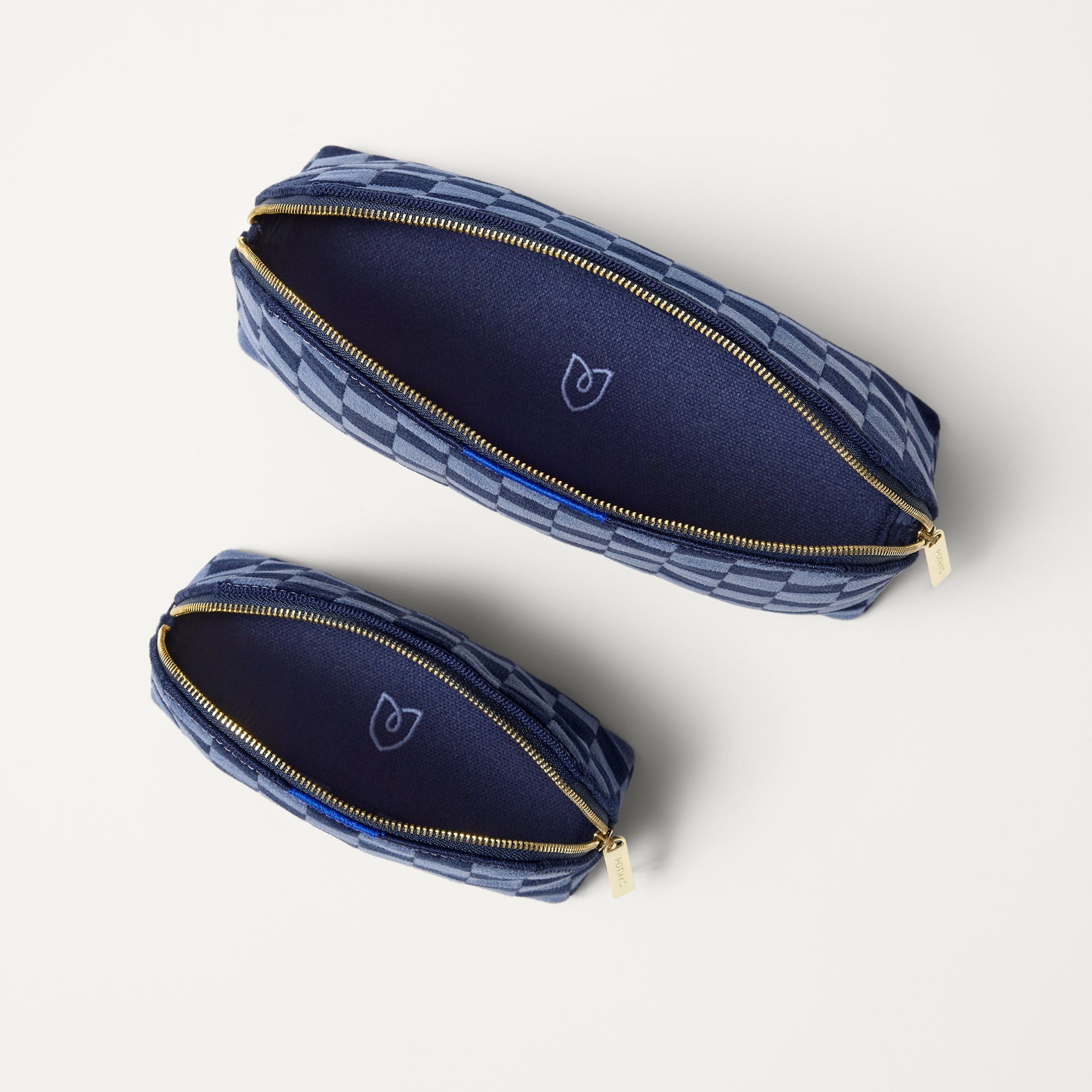 Rothy's The Vanity Set pochette ReVelvet Blue Ink 2 pezzi