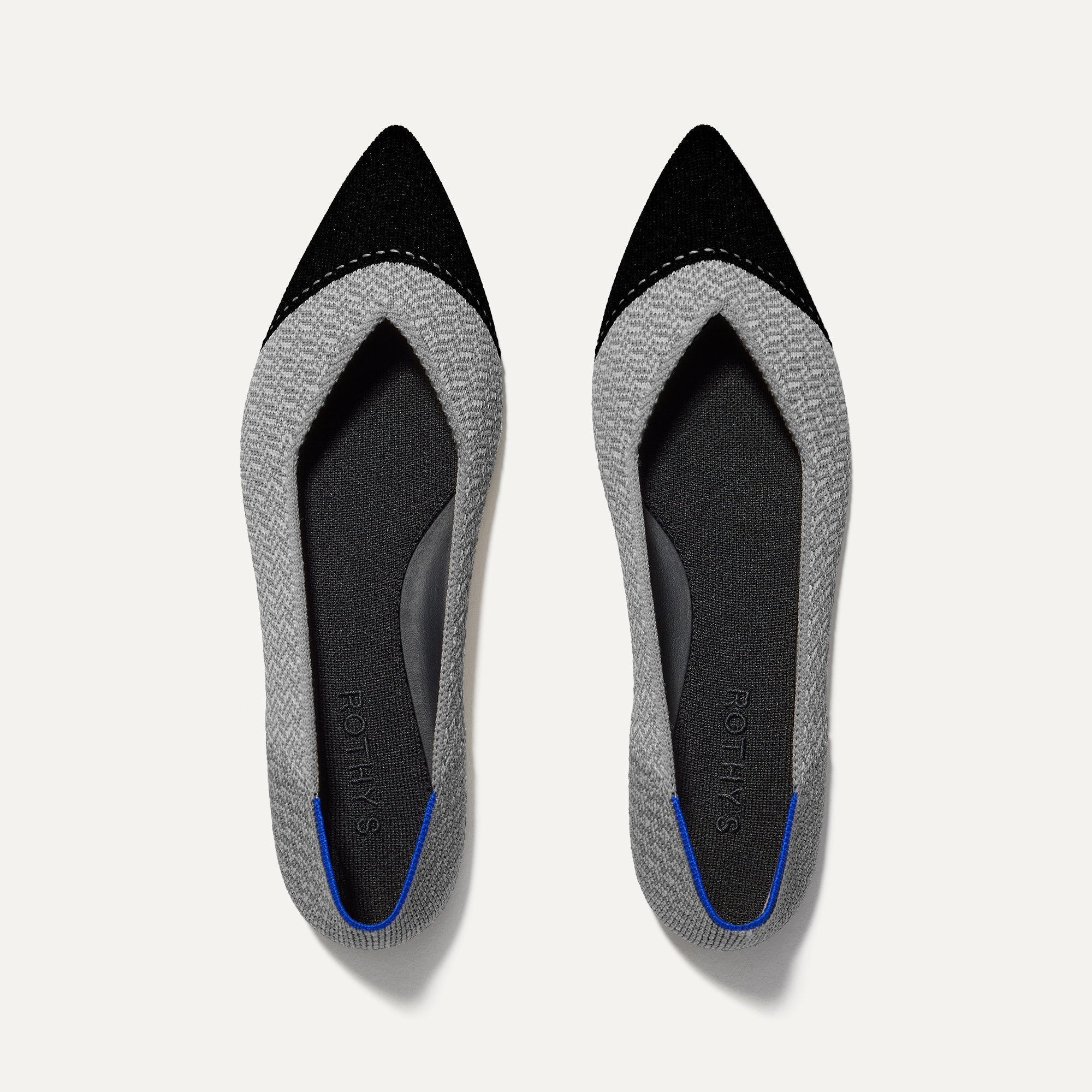 Rothy's Point II ballerine Pebble Herringbone eleganti