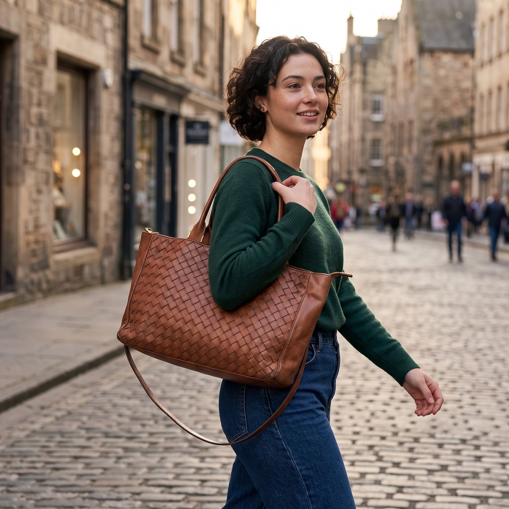 Sandro Barbera borsa spalla donna marrone intrecciata