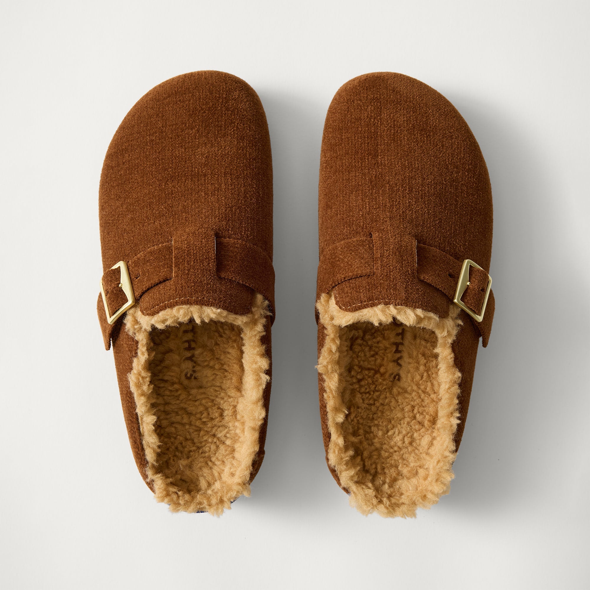 Rothy's Teddy Buckle Clog zoccoli donna ReVelvet Russet foderati
