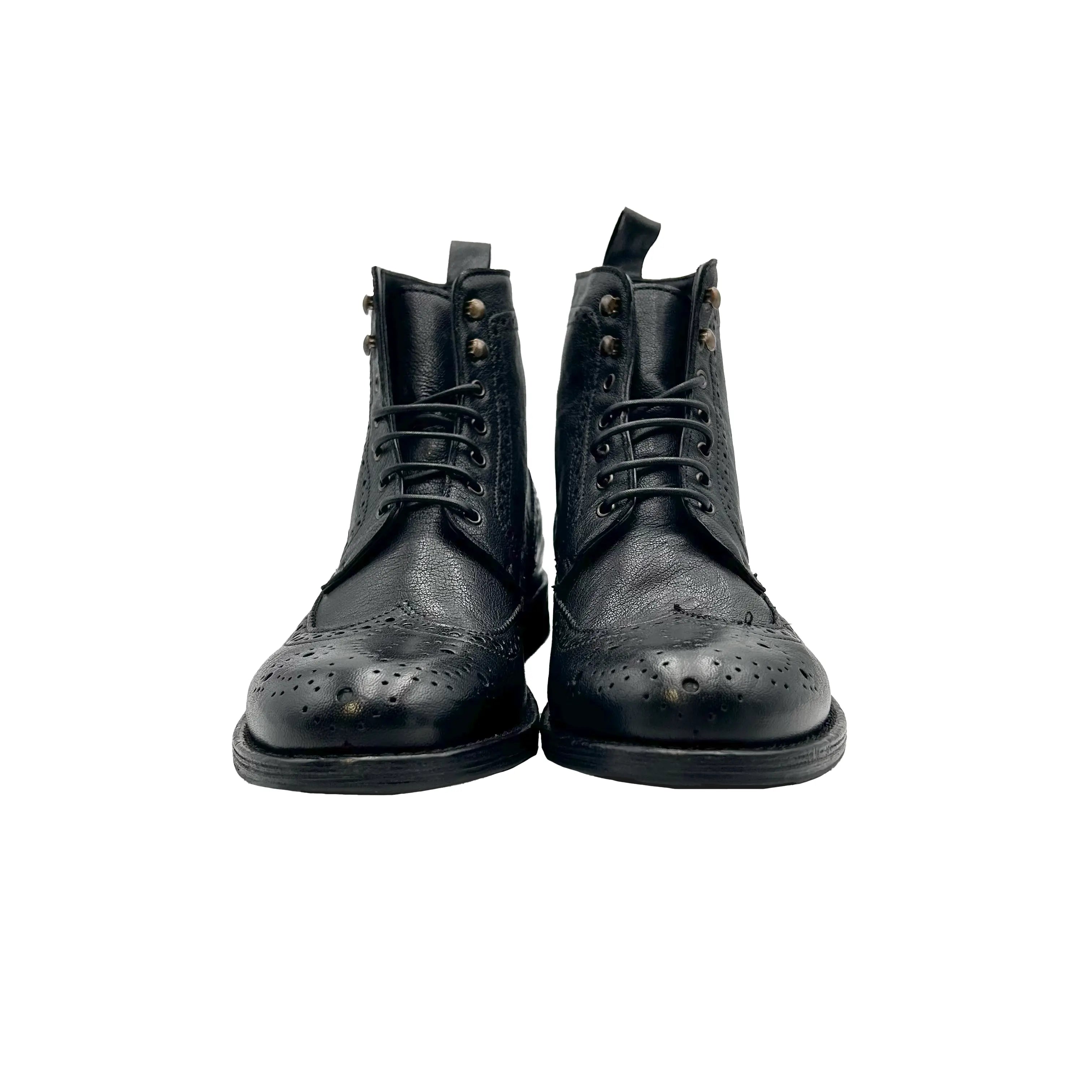 Sandro Barbera D1712 stivaletto donna nero stone wax brogue