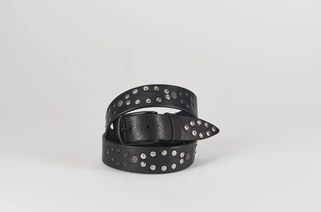 Sandro Barbera 013 35 Cintura Nero Cuoio Borchie H 4 cm