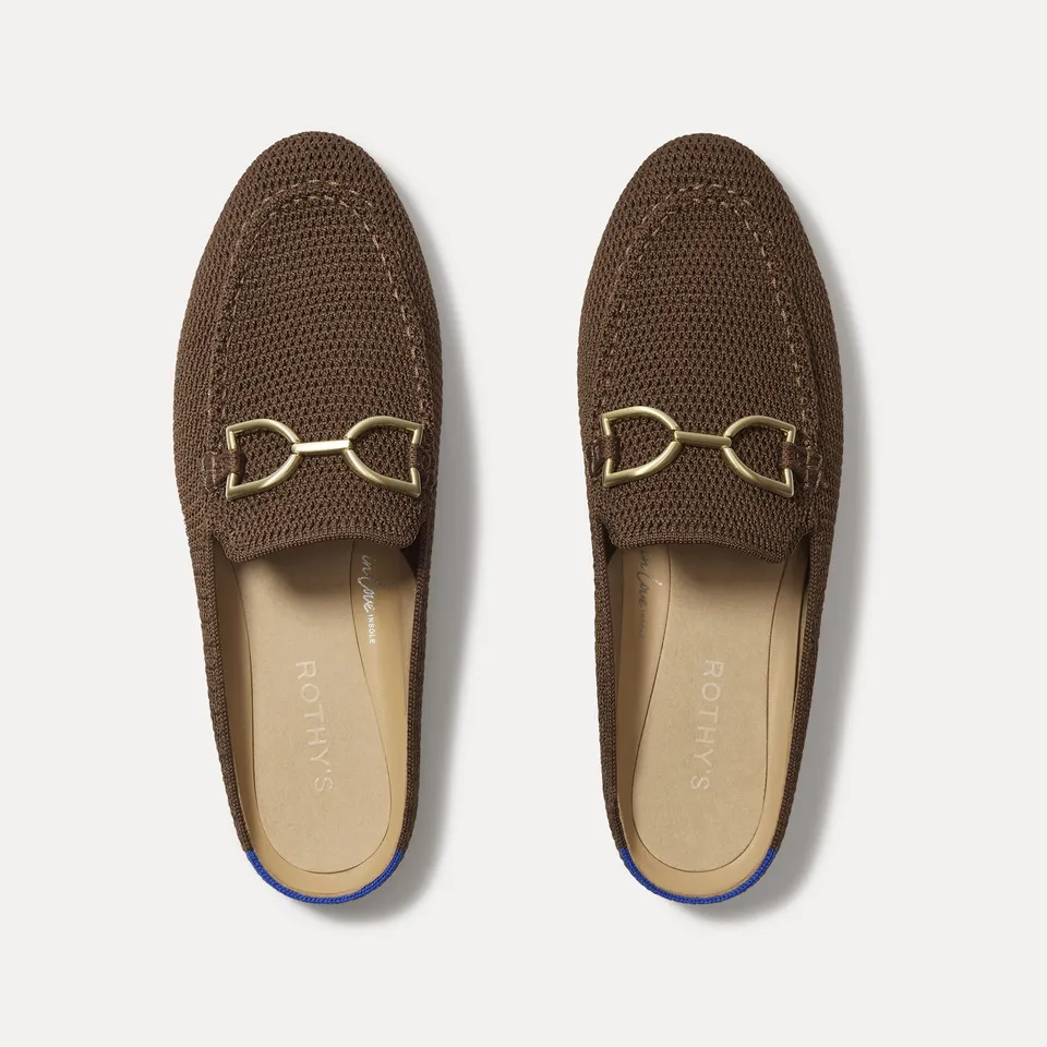 Rothy's The Double Bit Loafer Mule mocassini cannella rafia