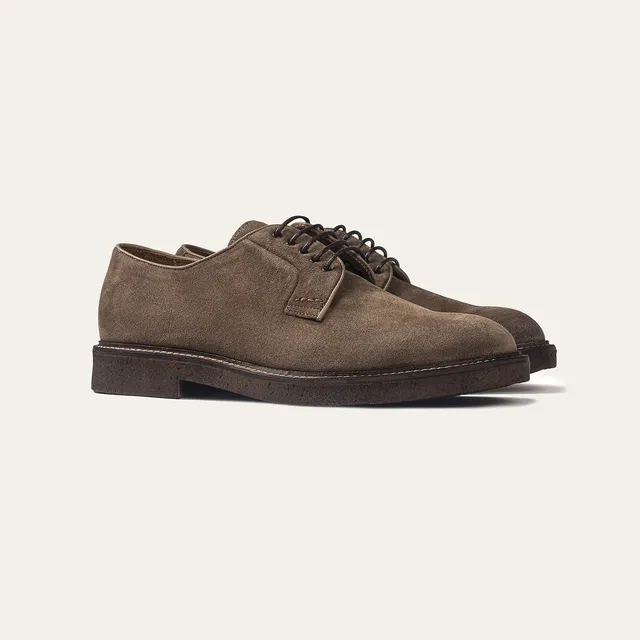 Dellovo Agnano Dark Bark derby uomo camoscio invernale