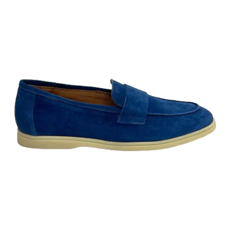 Sandro Barbera 180 Jeans mocassino donna blu scamosciato