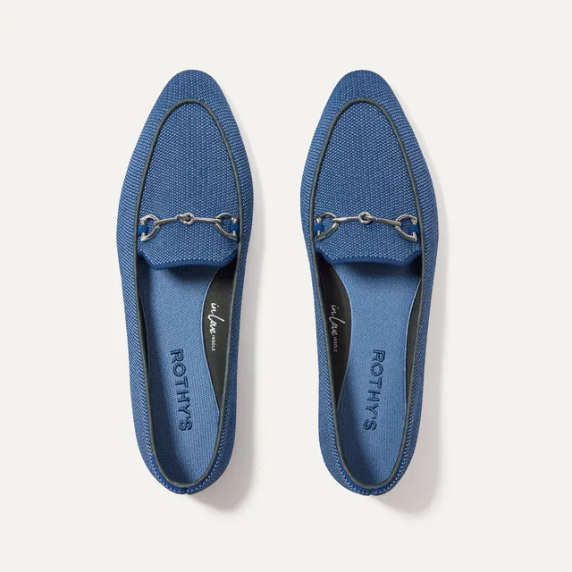 Rothy's Double Bit Loafer mocassini Blue Bird morsetto