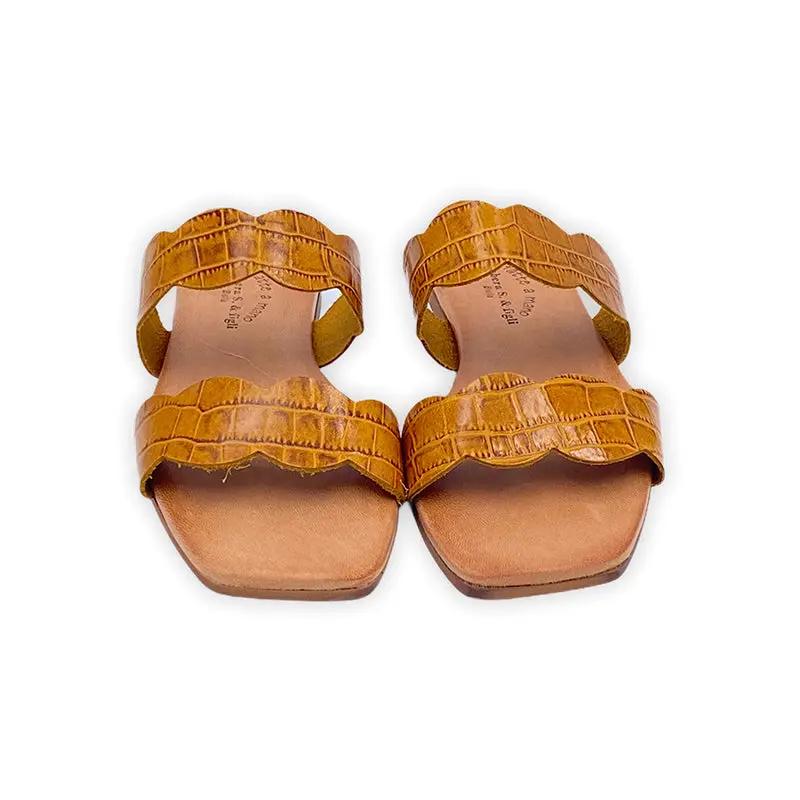 Sandro Barbera 242 Sandalo Donna Ocra Cocco Pelle