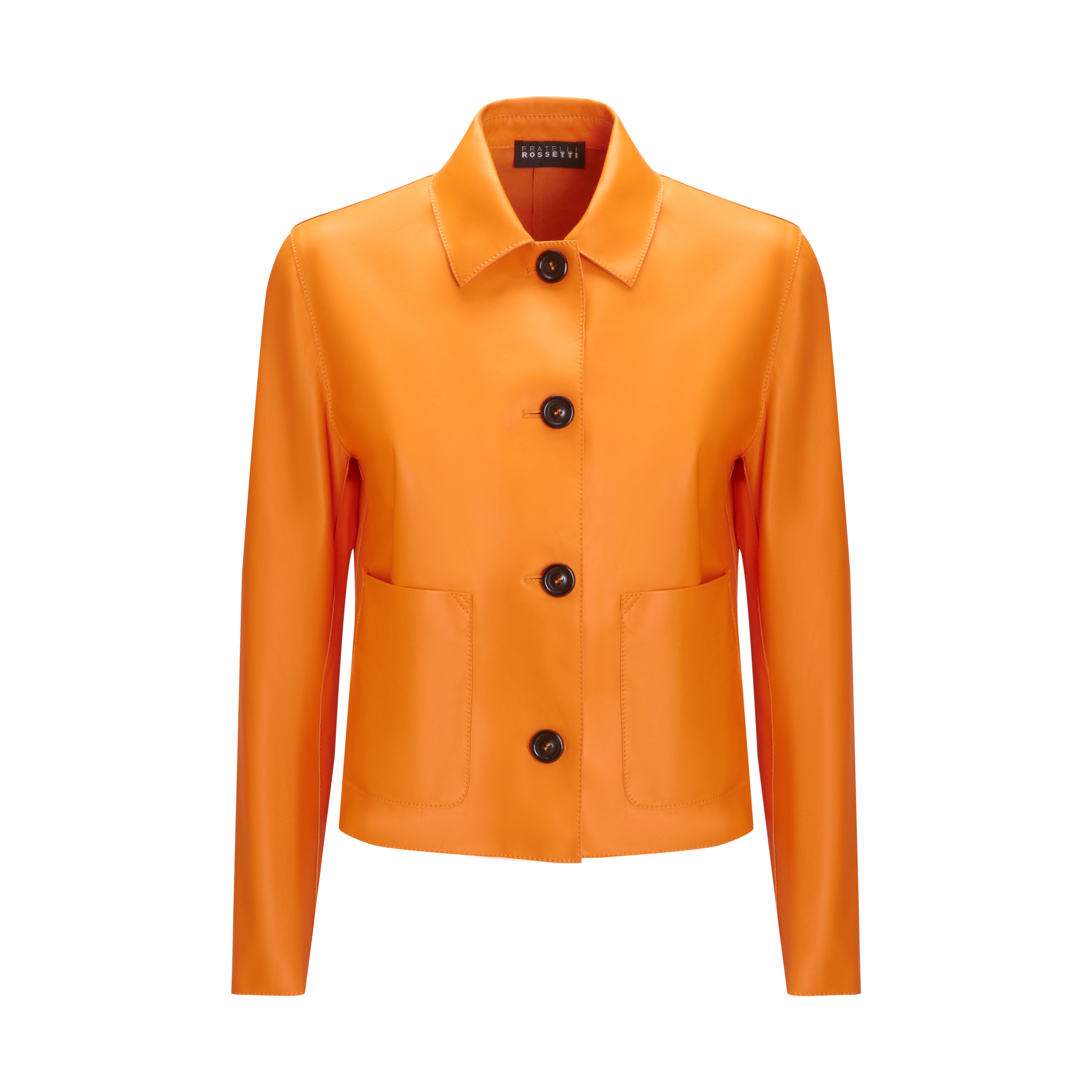 F.lli Rossetti giubbino 98324 giacca pelle arancio cropped
