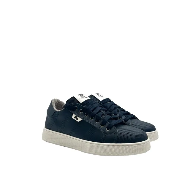 Sandro Barbera HEVO2 Sneakers Uomo Blu pelle microforata
