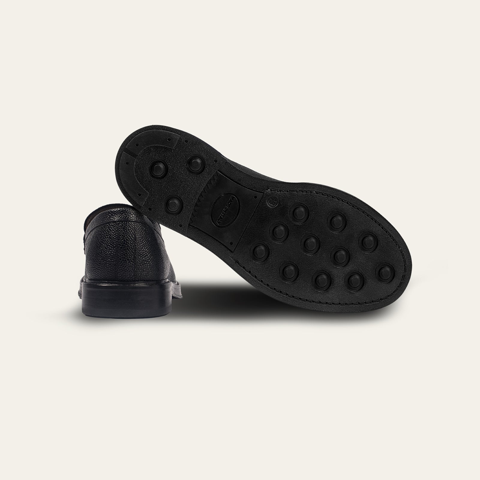 Dellovo Montesanto derby pelle nera vitello anticato