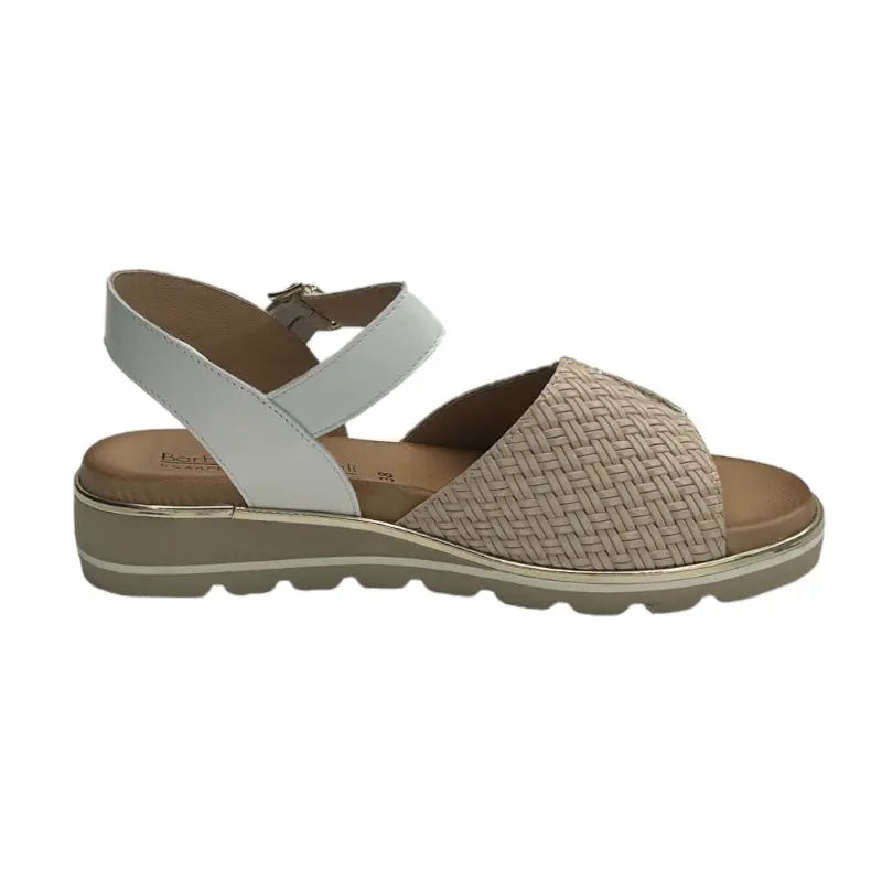 Sandro Barbera & Figli 1043 Treccia Panna sandali donna pelle panna