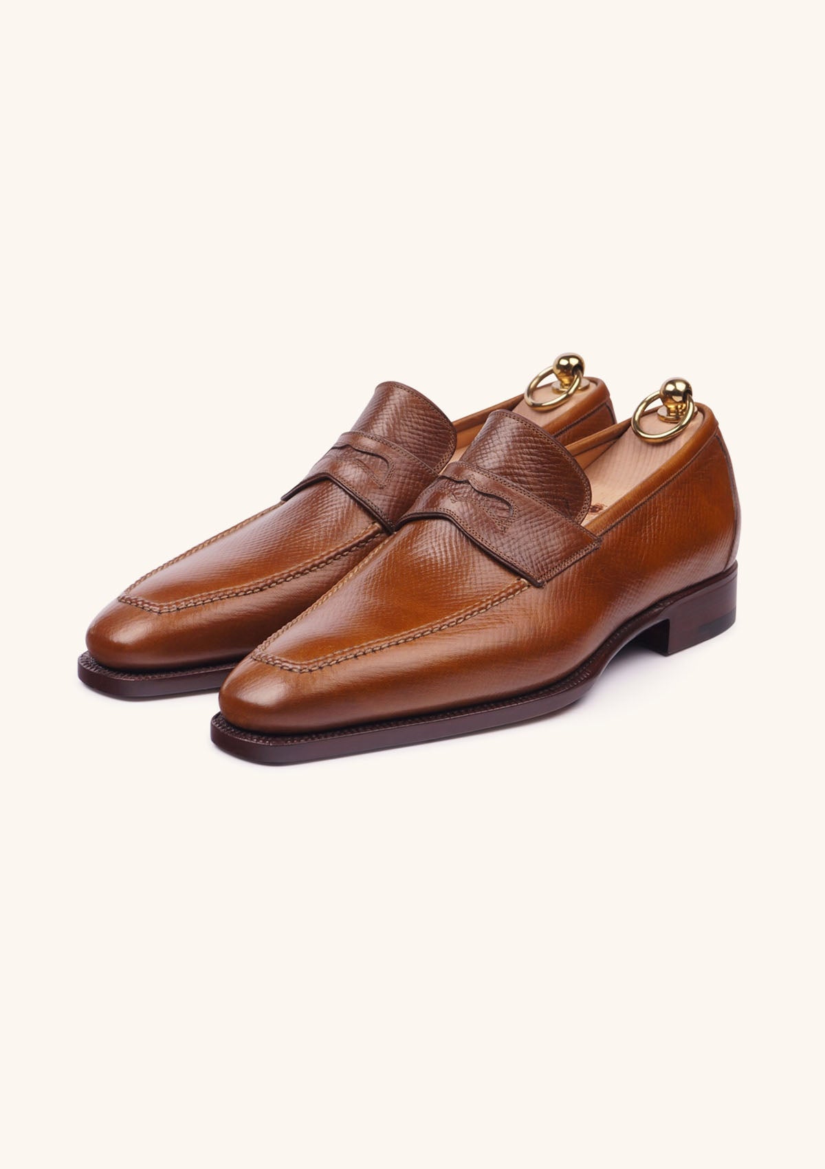 Stefano Bemer Loafers C1340 mocassini cannella pelle stampa