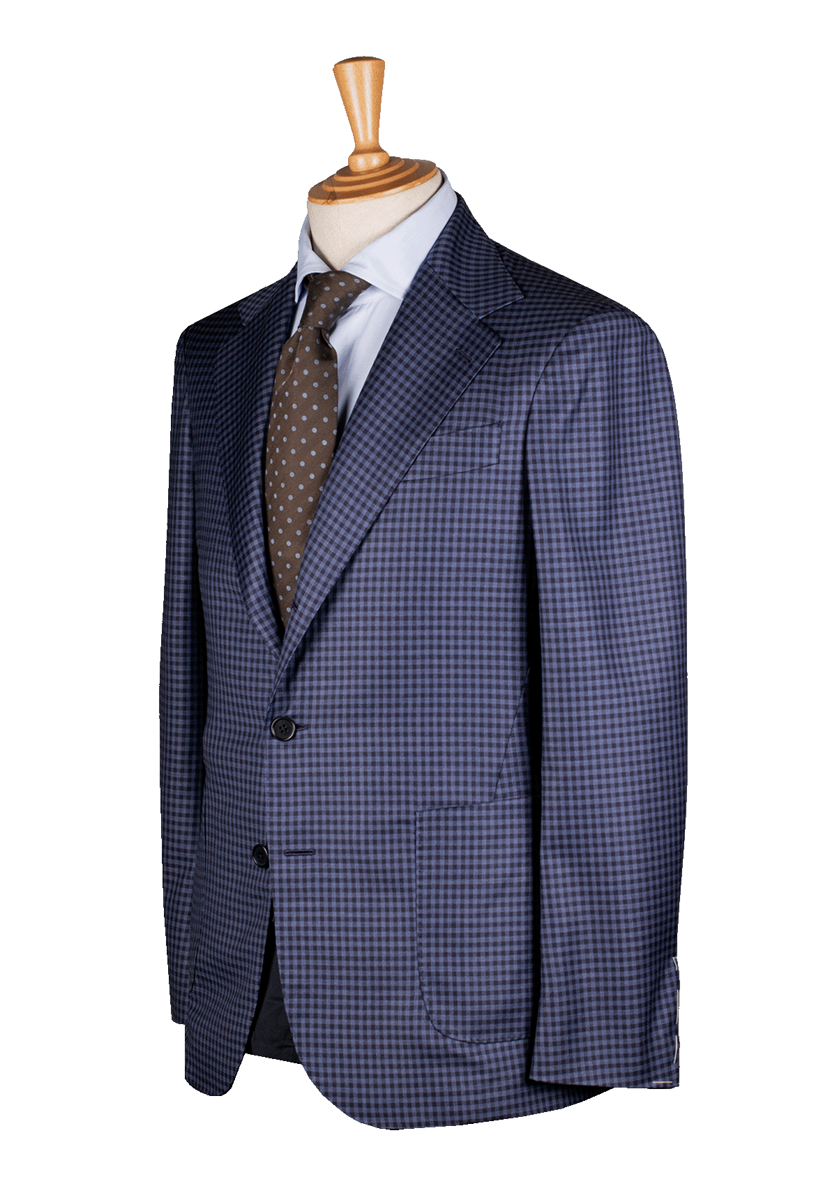 Stefano Bemer Unstructured Blazer Lana Quadri Blu 52