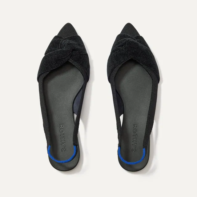 Rothy's The Twist Point Slingback ballerine nero