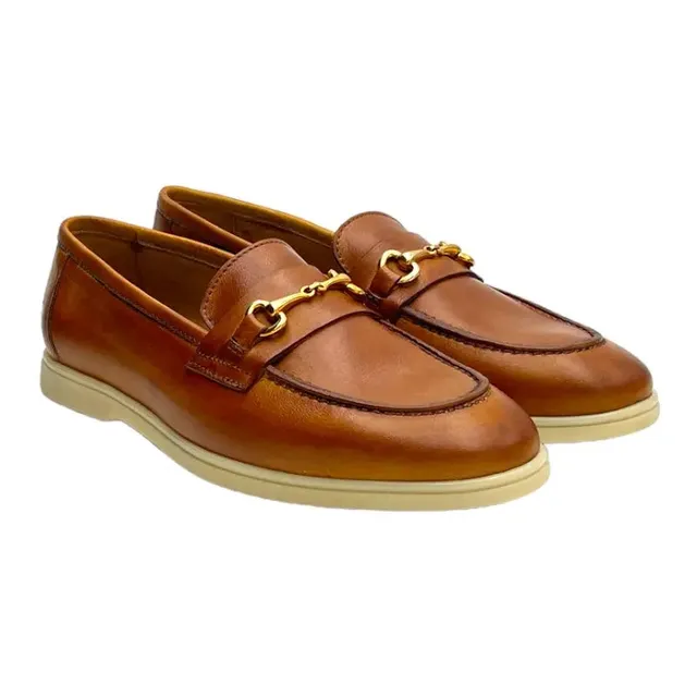 Sandro Barbera & Figli 182 mocassino donna cognac pelle anticata
