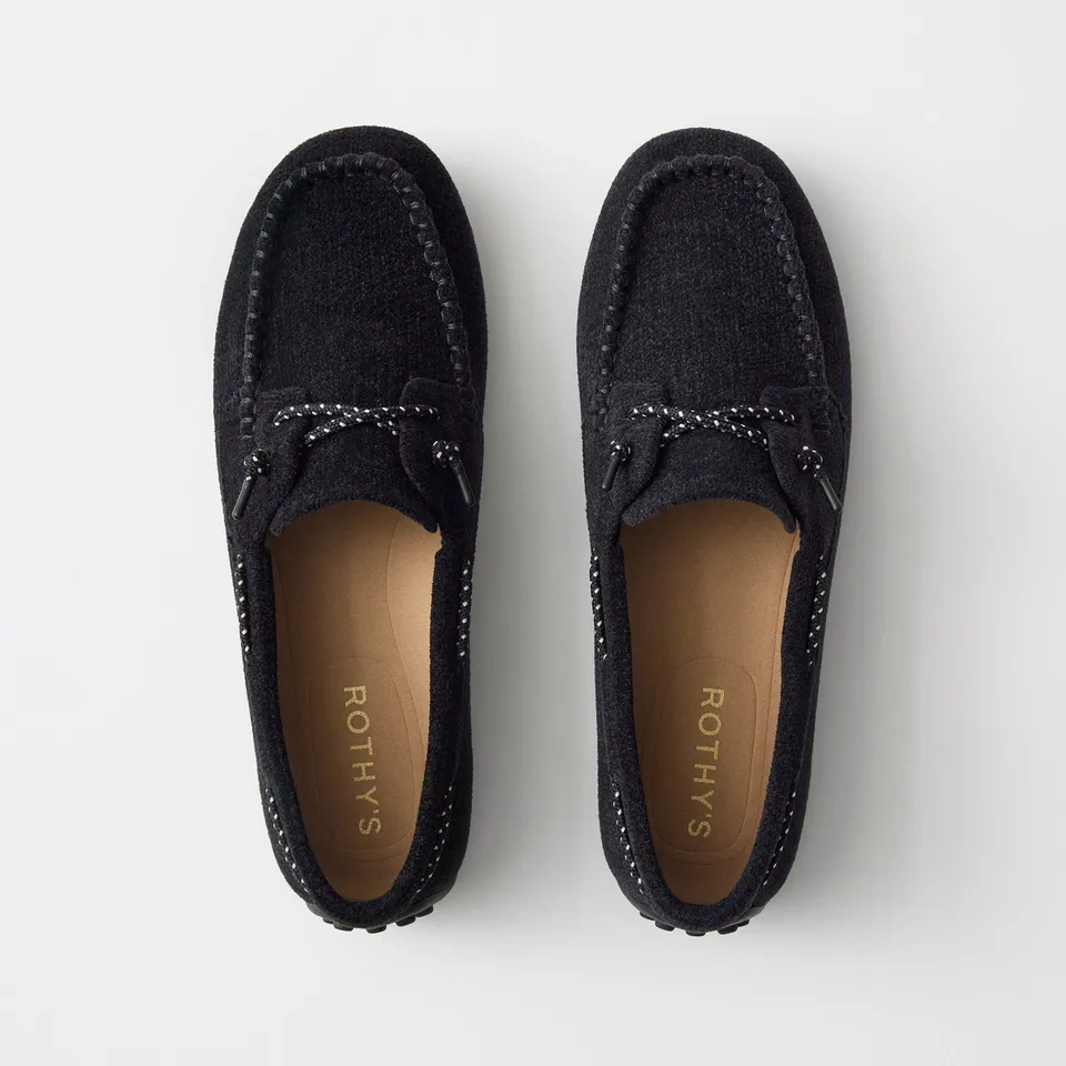 Rothy's Loafers The Driver Moc mocassini ReVelvet Black 8