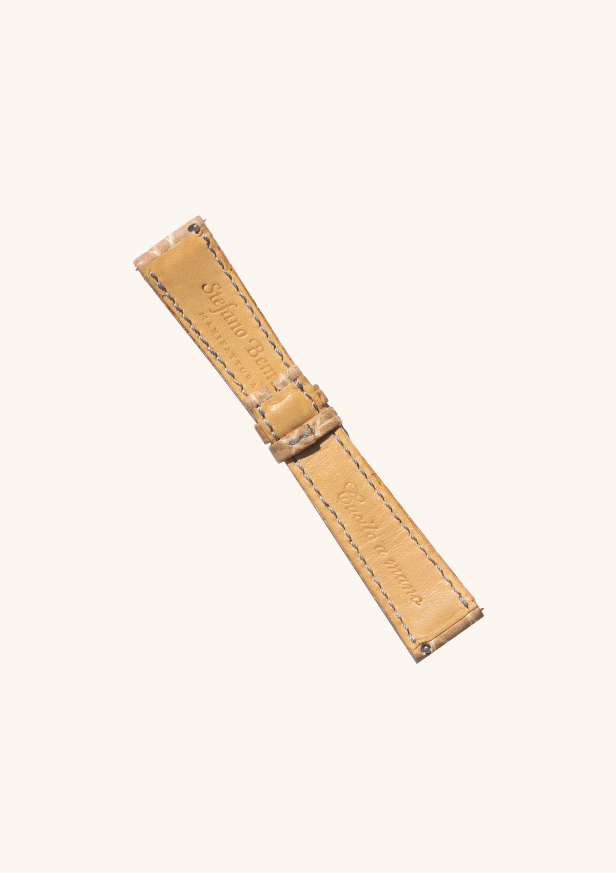 Stefano Bemer cinturino orologio beige alligatore 19/15