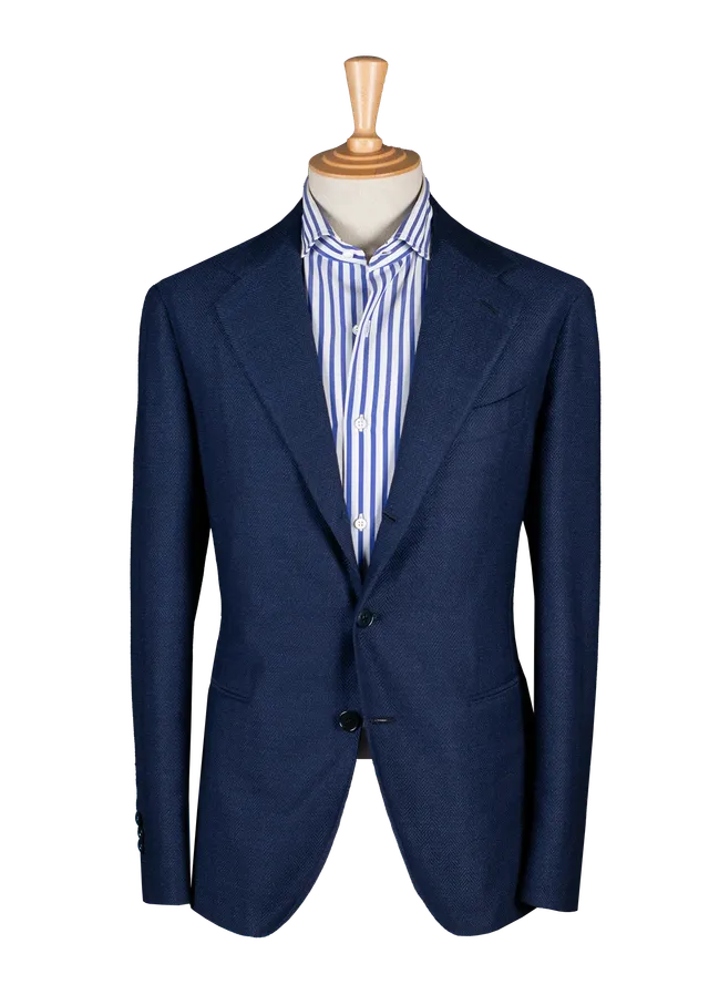Stefano Bemer SV2077 blazer spigato blu taglia 48