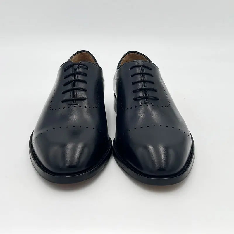 Sandro Barbera 33209 Oxford stringate uomo pelle blu tinta mano