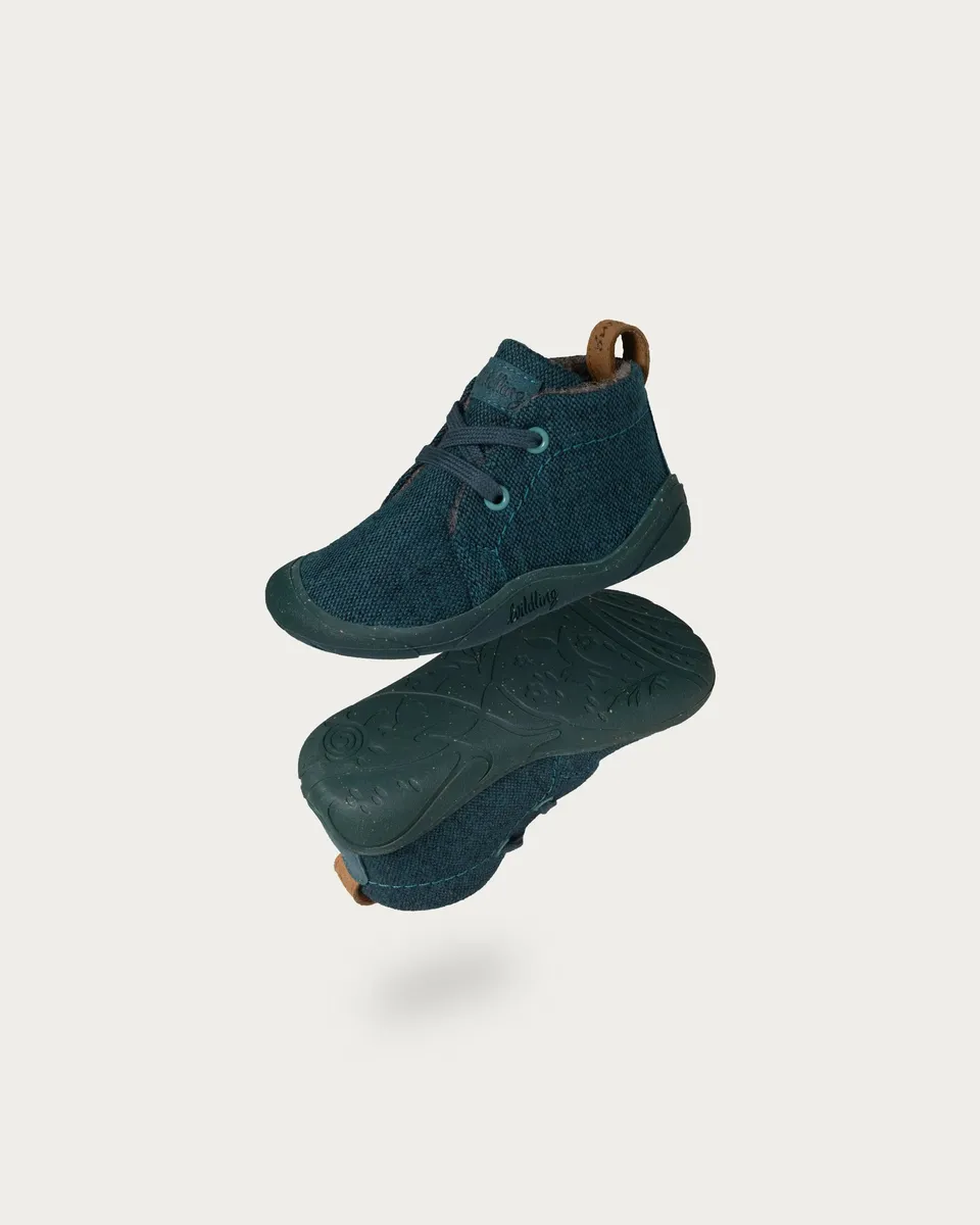 Wildling Shoes Marron Smaragdin stivaletti bimbi verde lana