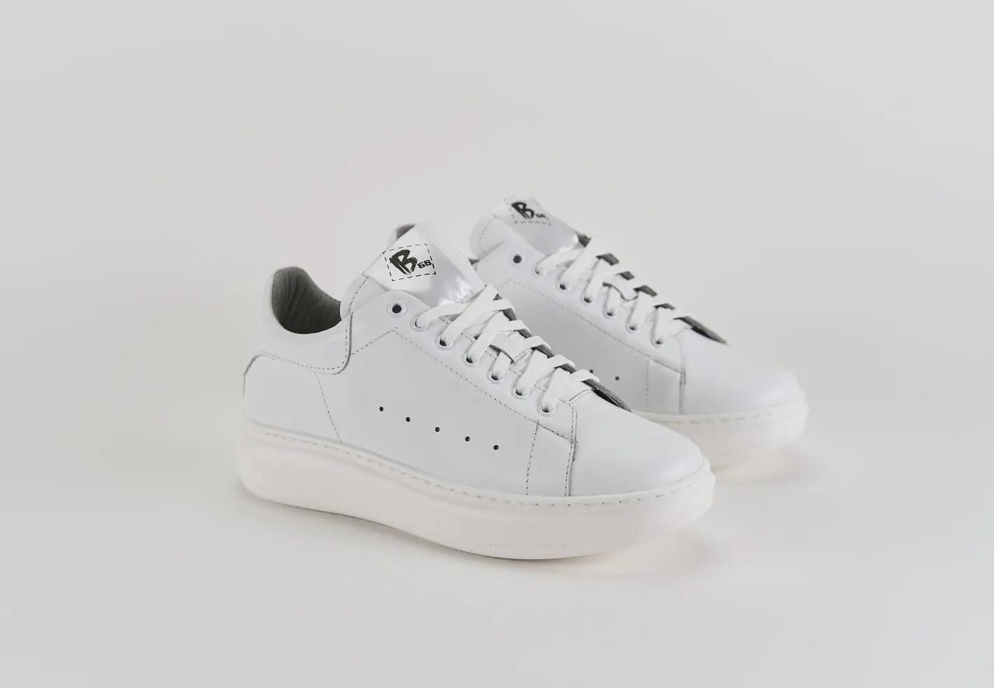 Sandro Barbera B68 Iconic White sneakers bianche pelle vera