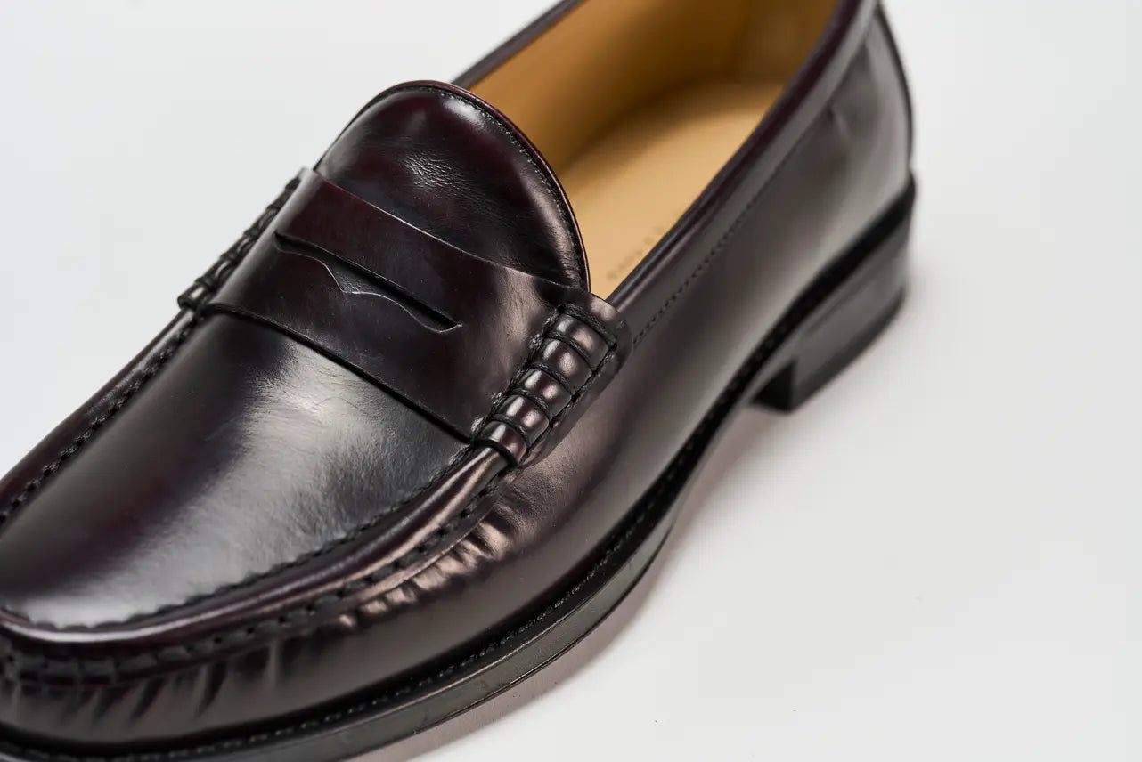 Sandro Barbera Brera Penny Loafer mocassini uomo bordeaux pelle