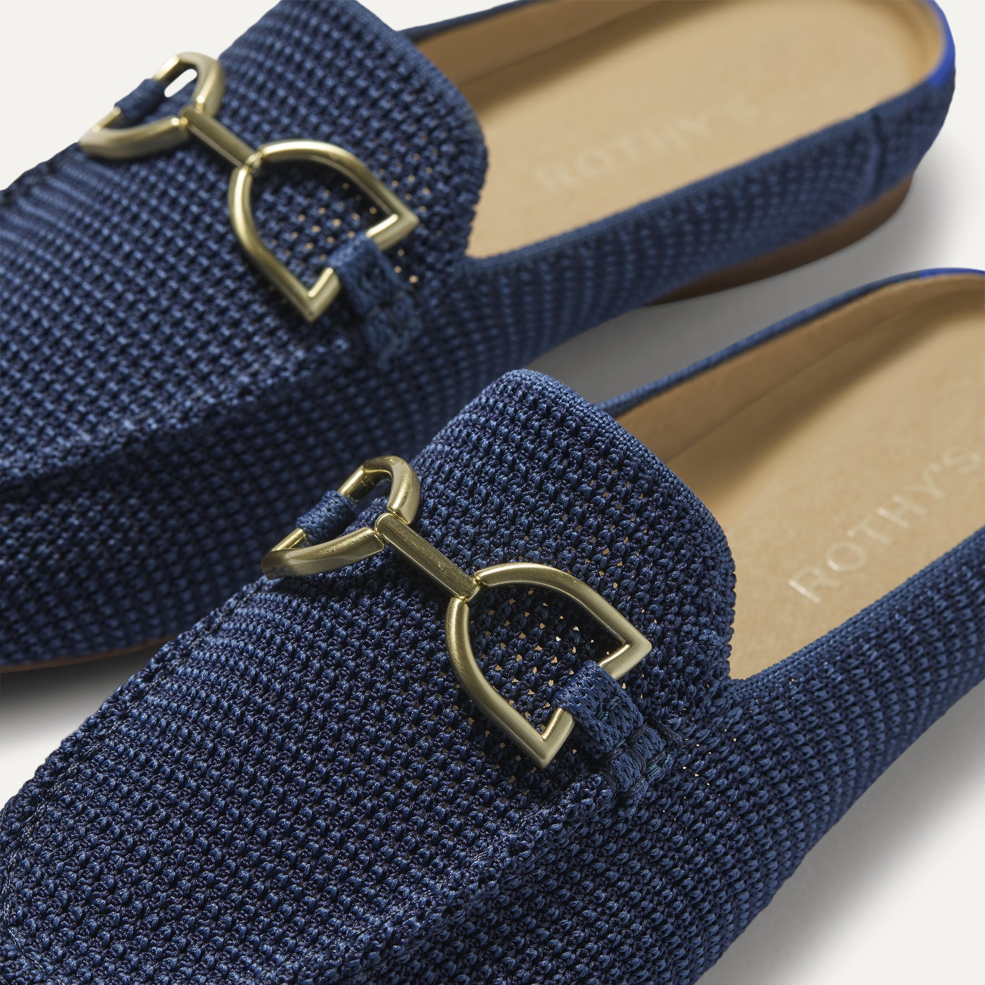 Rothy's Double Bit Loafer Mule mocassini blu rafia