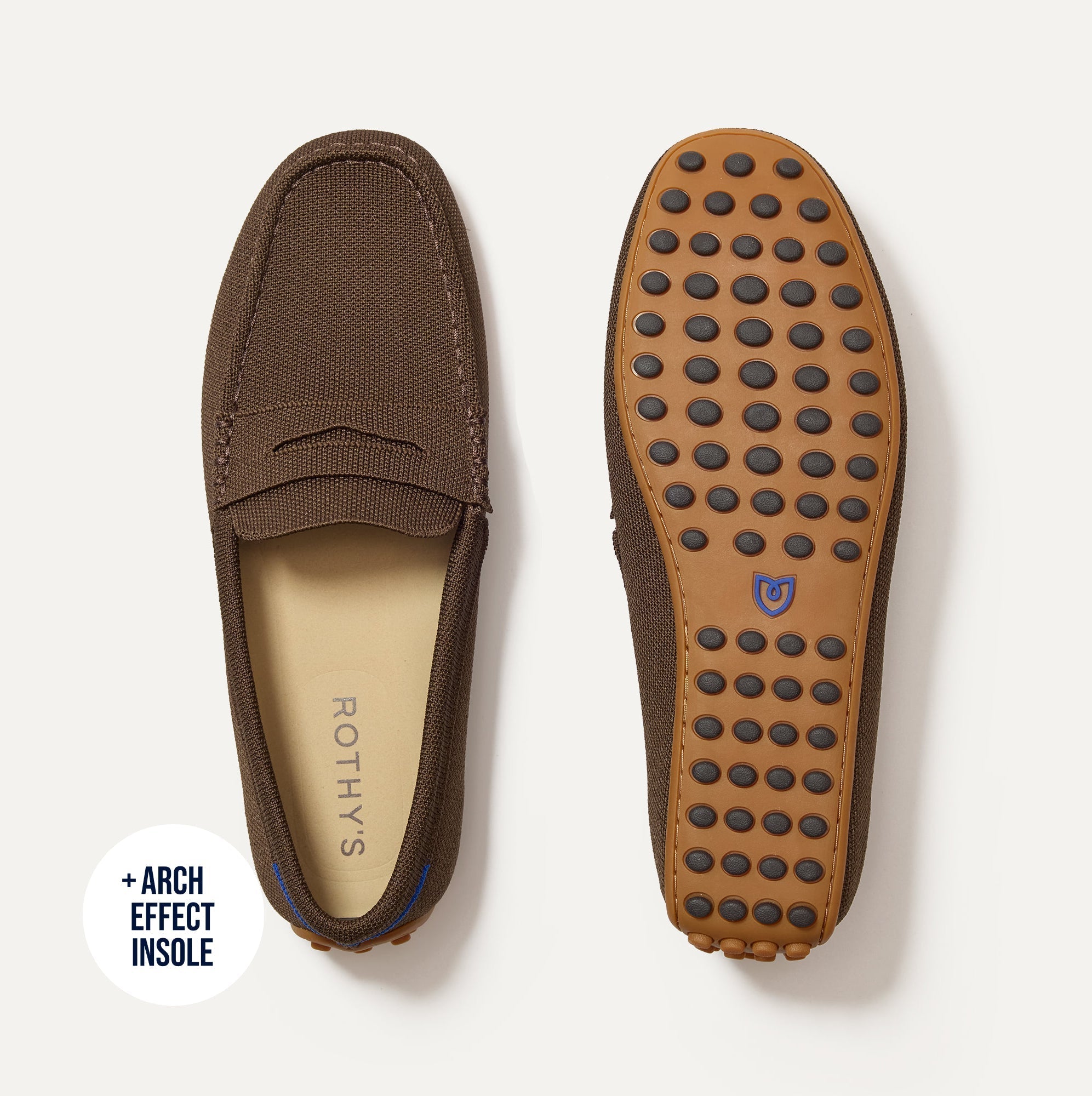 Rothy's The Men's Driver mocassino Dark Roast marrone