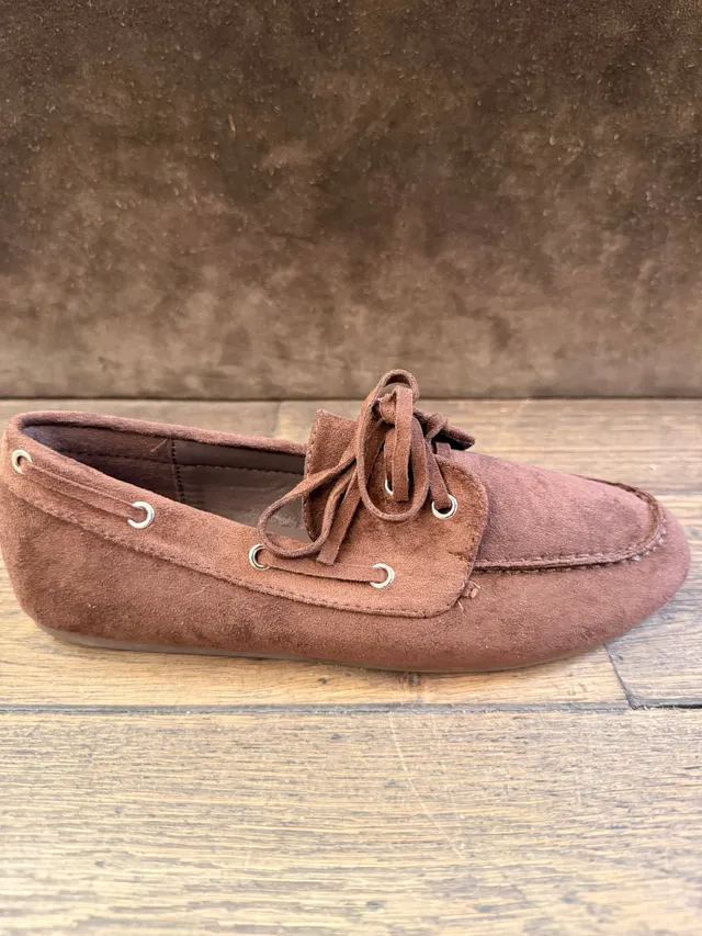 Linea Elle Scarpa da Barca Brown Alcantara donna 38
