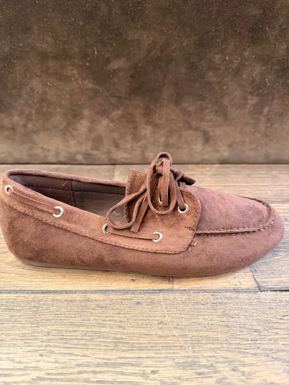 Linea Elle Scarpa da Barca Brown Alcantara donna 38