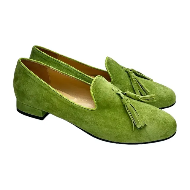 Sandro Barbera AC24 stringate donna verdi pelle tacco basso