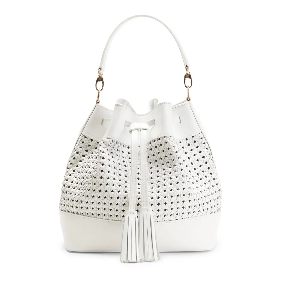 F.lli Rossetti 84754 bucket bag donna bianca intrecciata