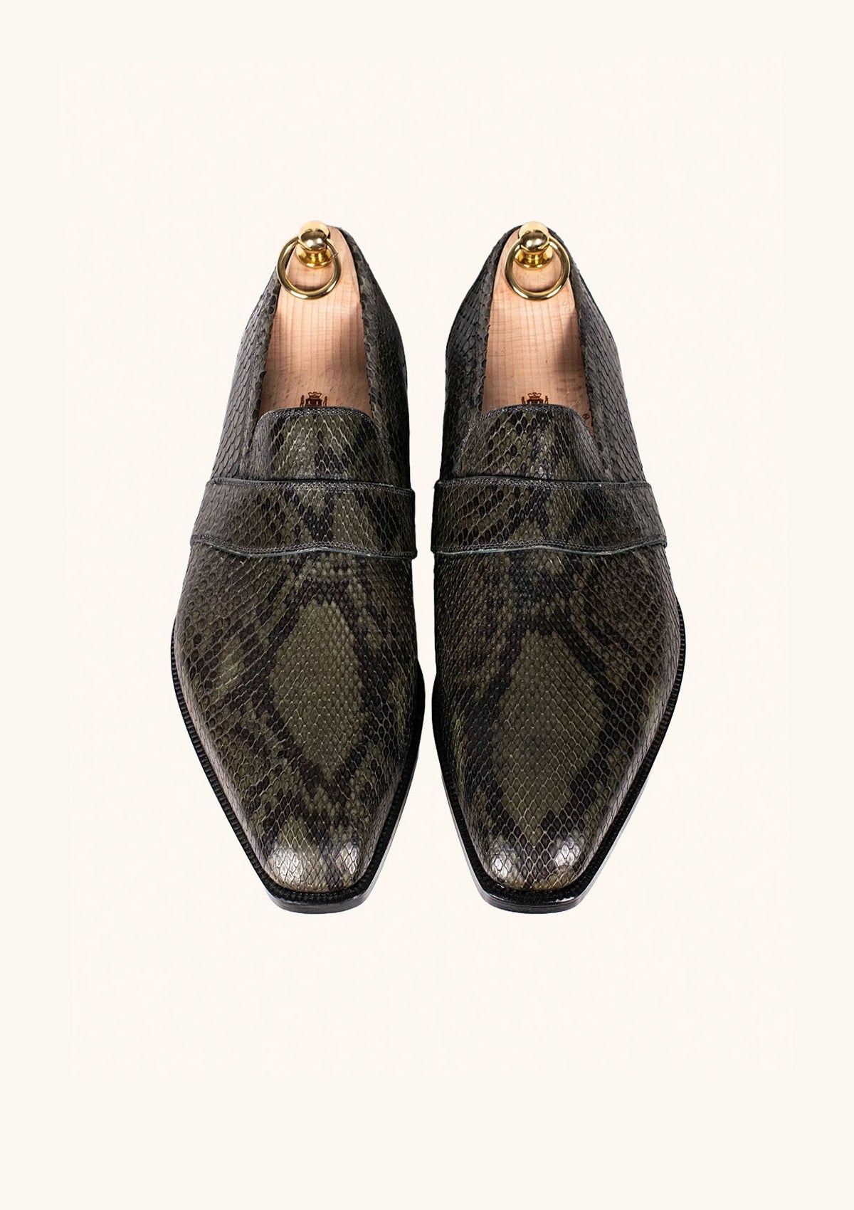 Stefano Bemer Loafers T1231 mocassini pitone verde