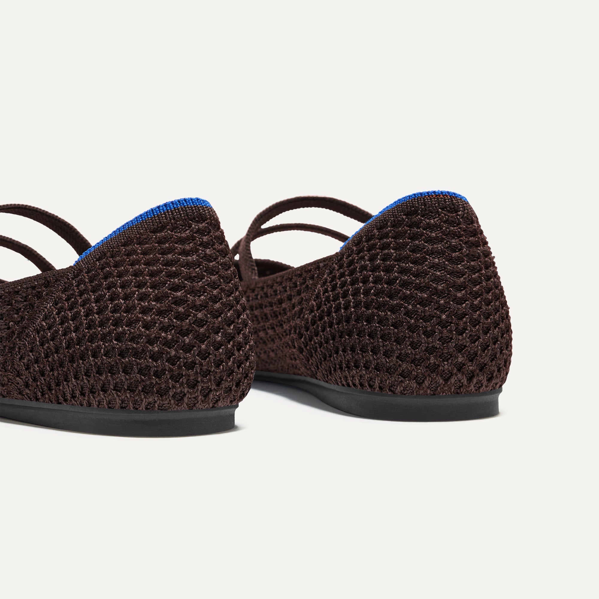 Rothy's The Double Buckle Mary Jane ballerine Chocolate Mesh traforata