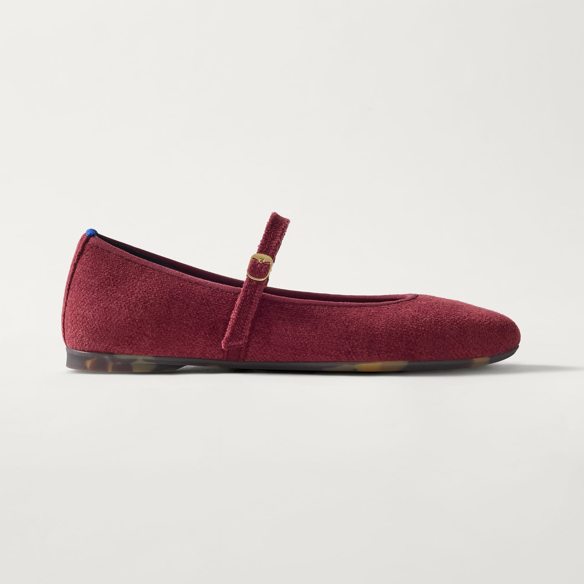 Rothy's Almond Mary Jane ballerine ReVelvet Cabernet bordeaux