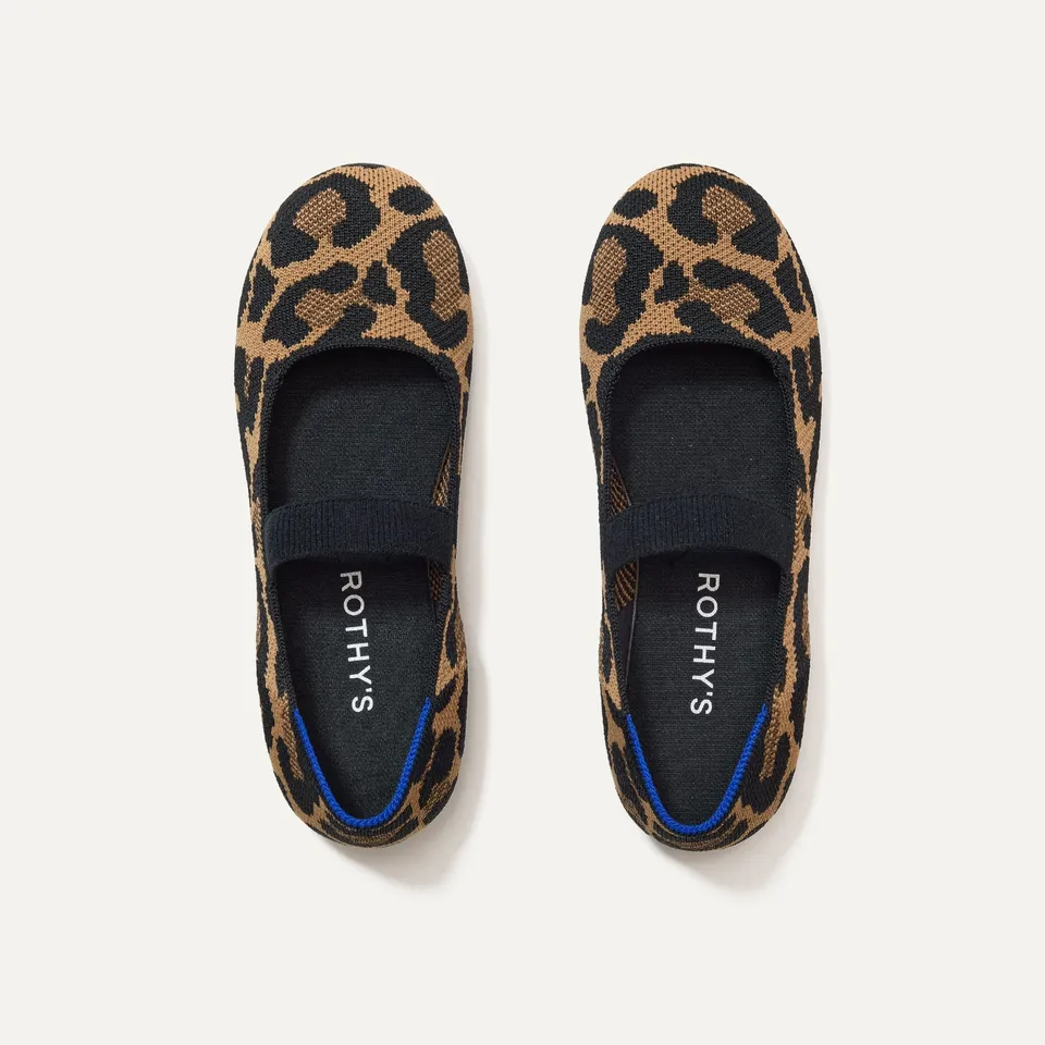 Rothy's The Kids Mary Jane scarpe bambina Amber Cat leopardate
