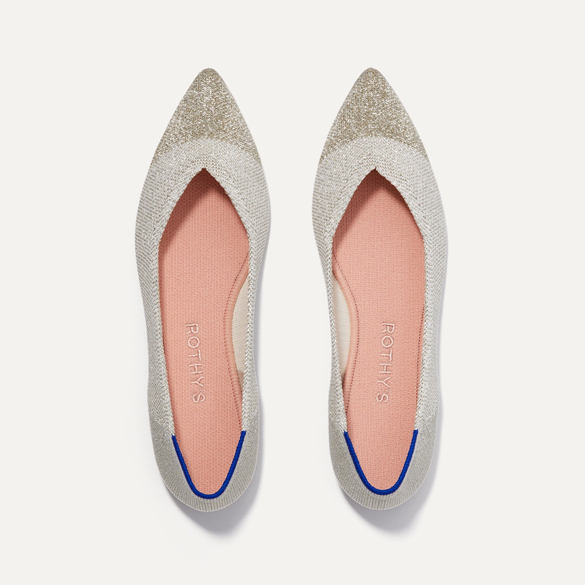 Rothy's The Point ballerine punta Metallic Lattice punta