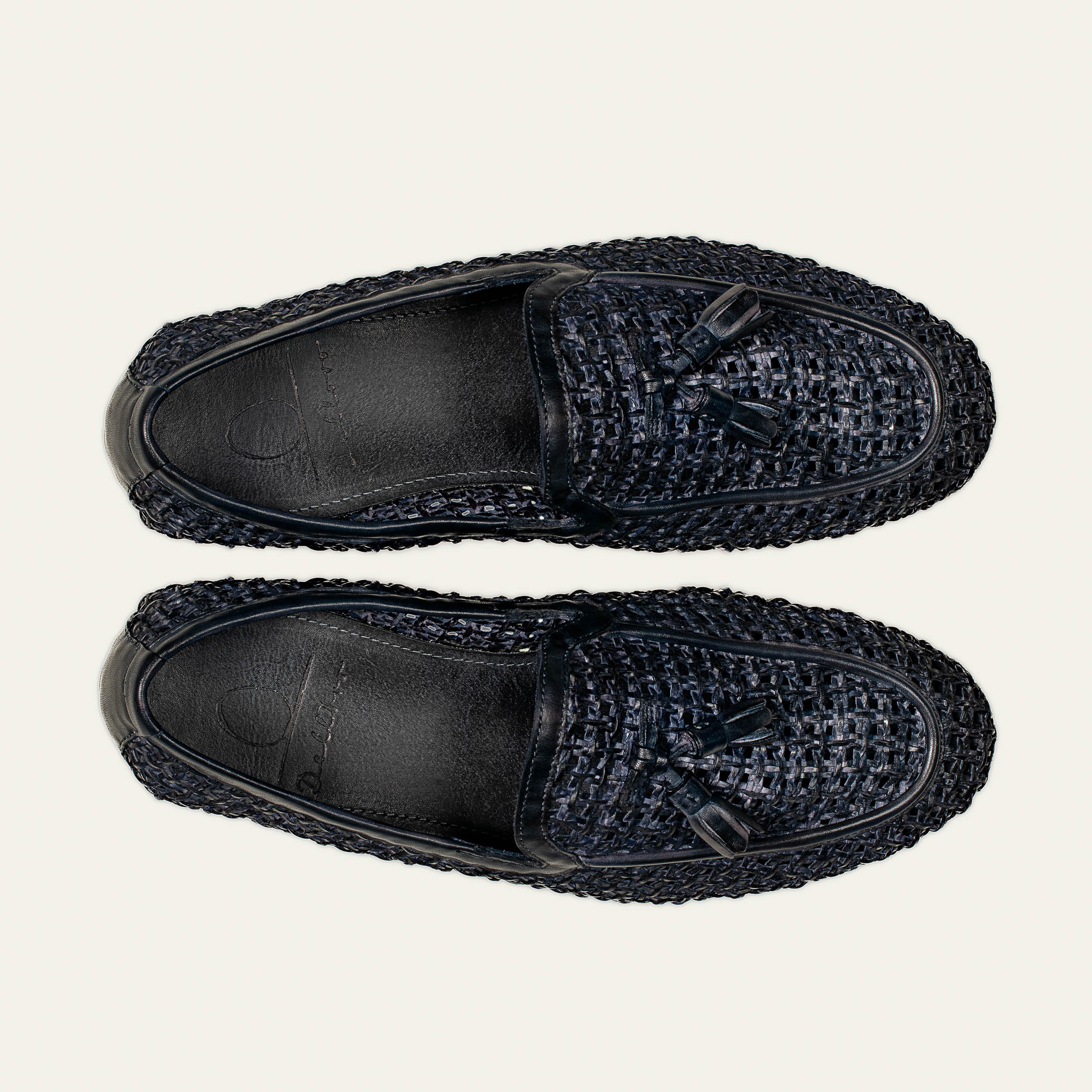 Dellovo Licosa oxford loafer stuoia intrecciata taupe