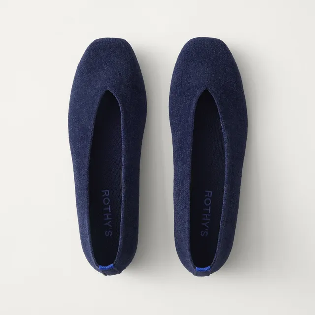 Rothy's The Max Square Ballerina ballerine navy blu punta quadrata