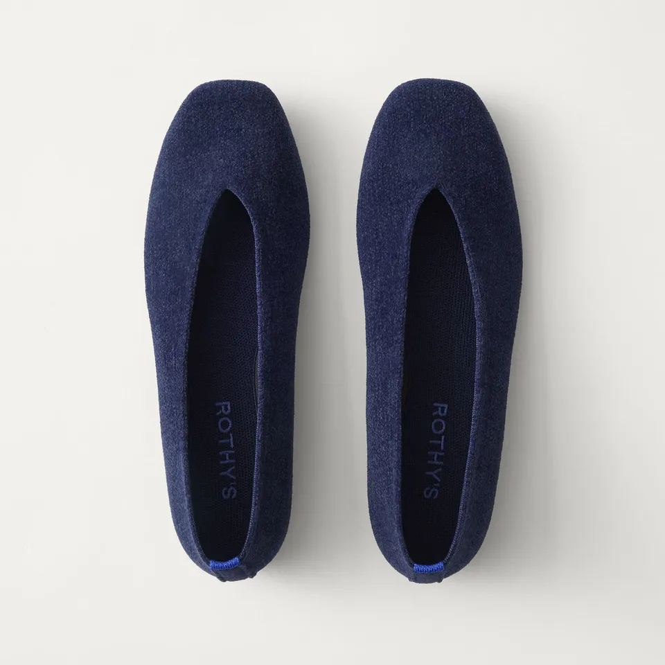 Rothy's The Max Square Ballerina ballerine navy blu punta quadrata