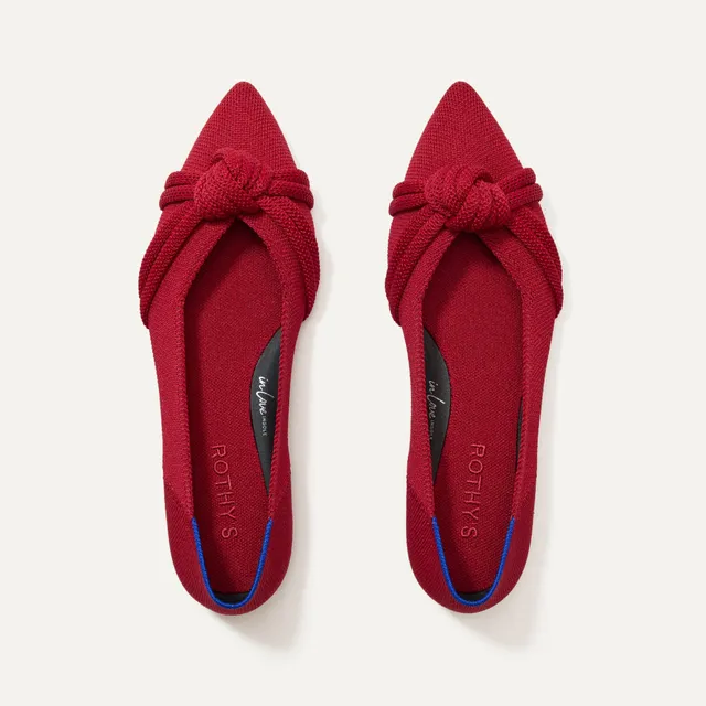 Rothy's The Knot Point II Candied Berry ballerine nodo bordeaux