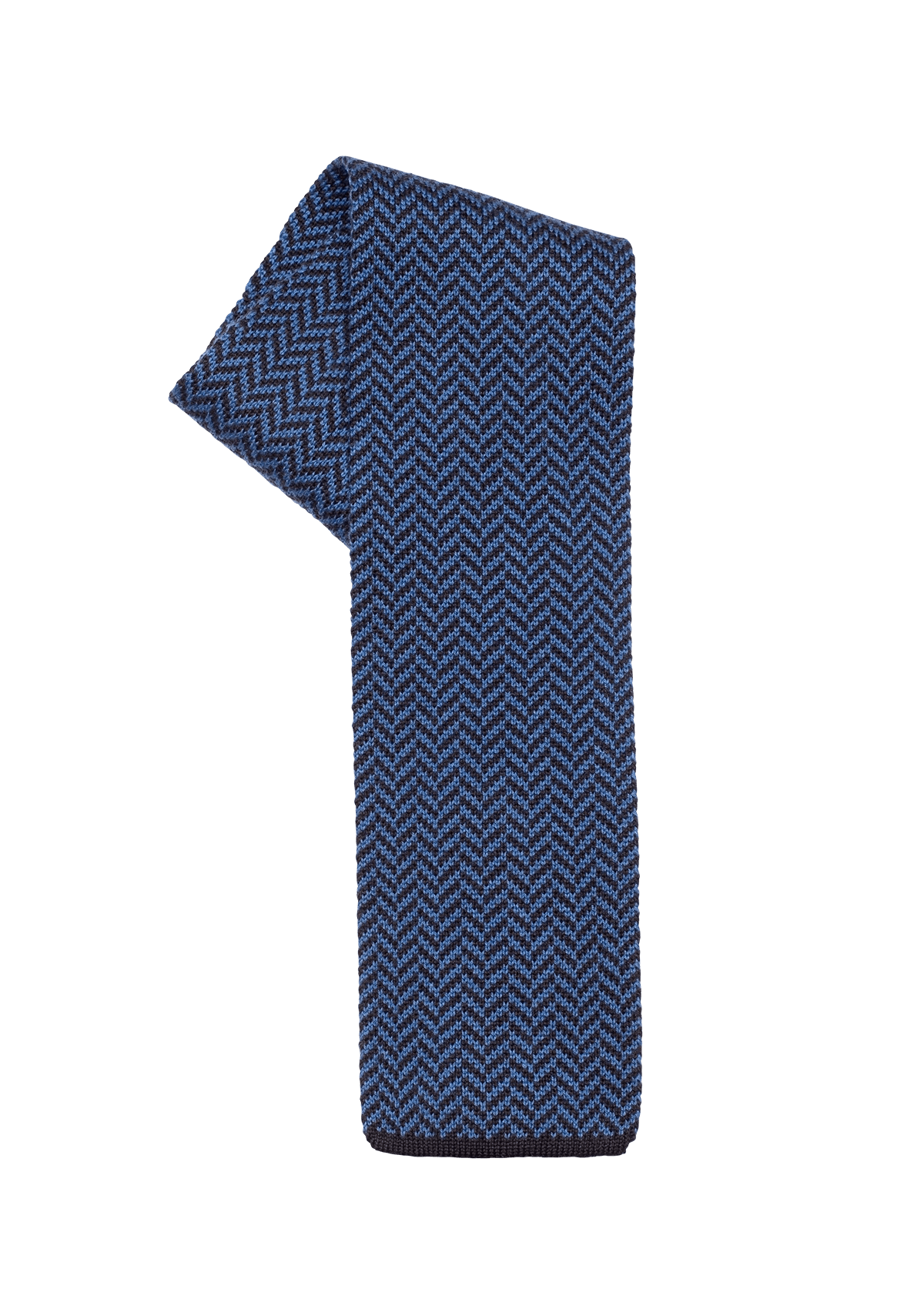 Stefano Bemer Maglia cravatta cotone blu 8 cm