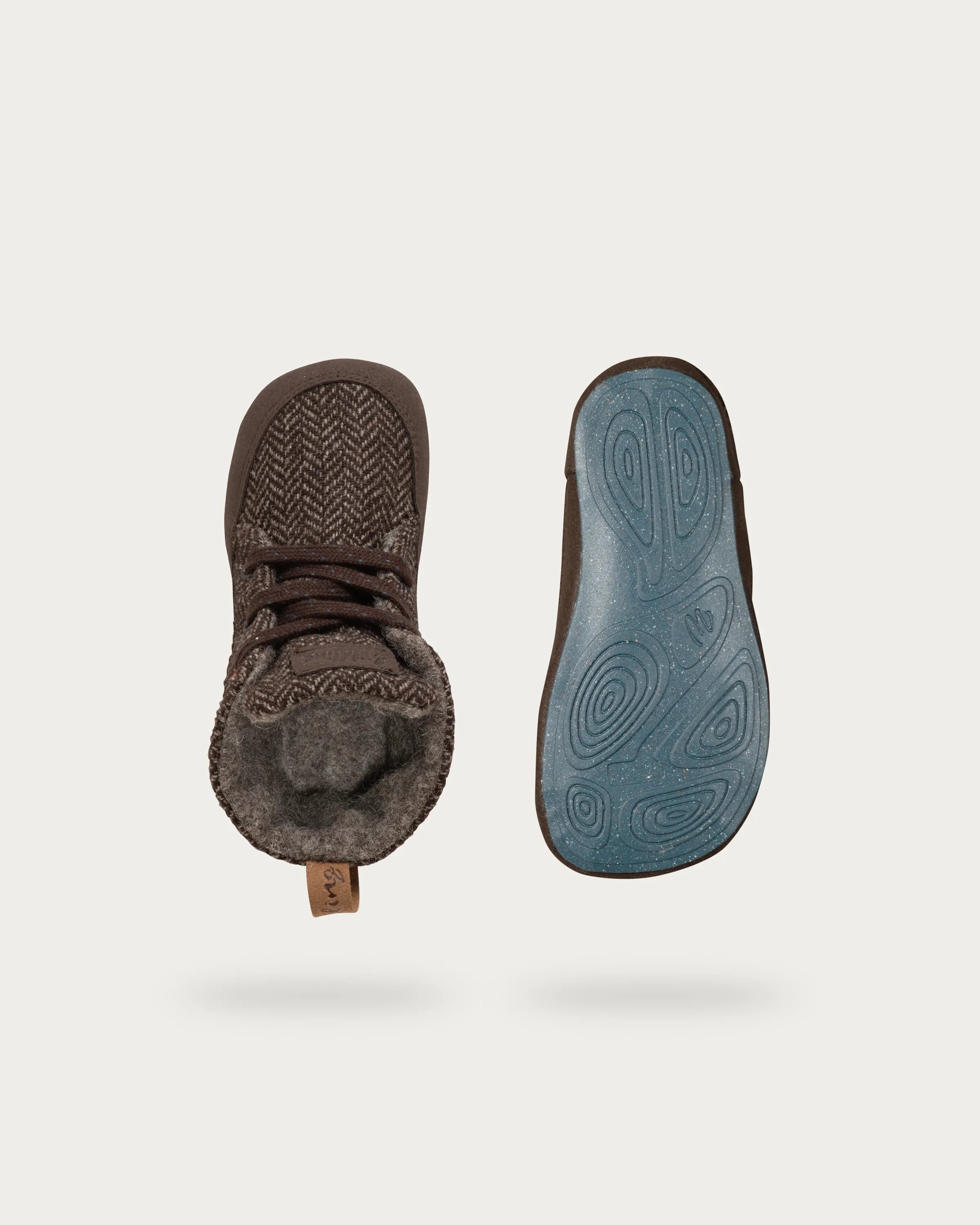 Wildling Shoes Kindur Sten scarpe neonato lana marrone